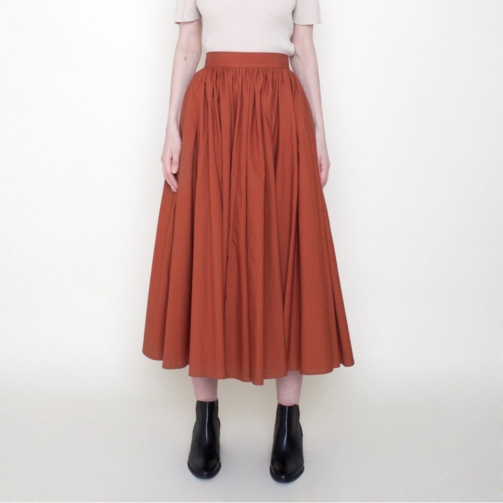 7115 by Szeki A-Line Prarie Skirt in Terracotta